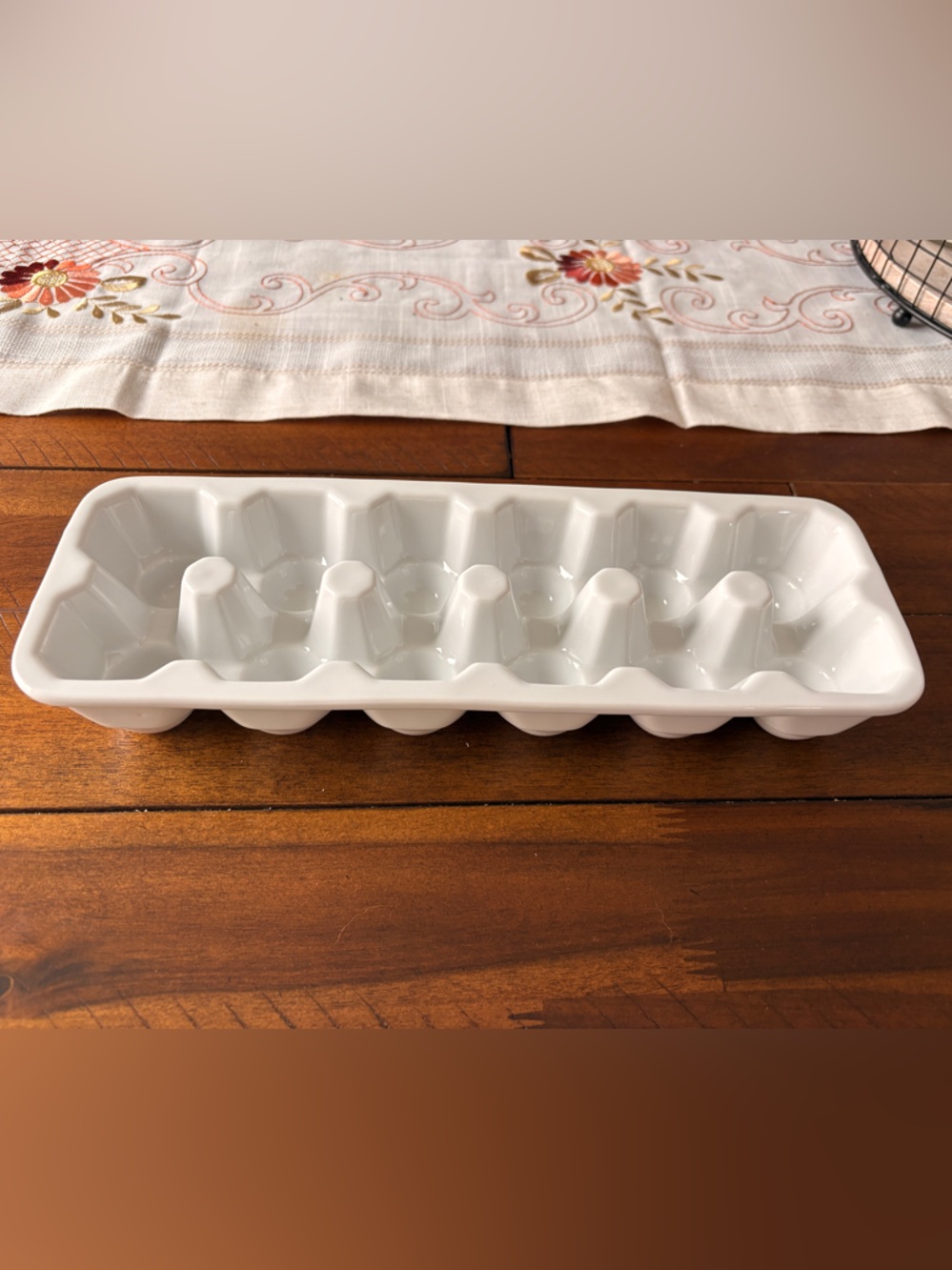 Crate&Barrel White Ceramic Egg Tray